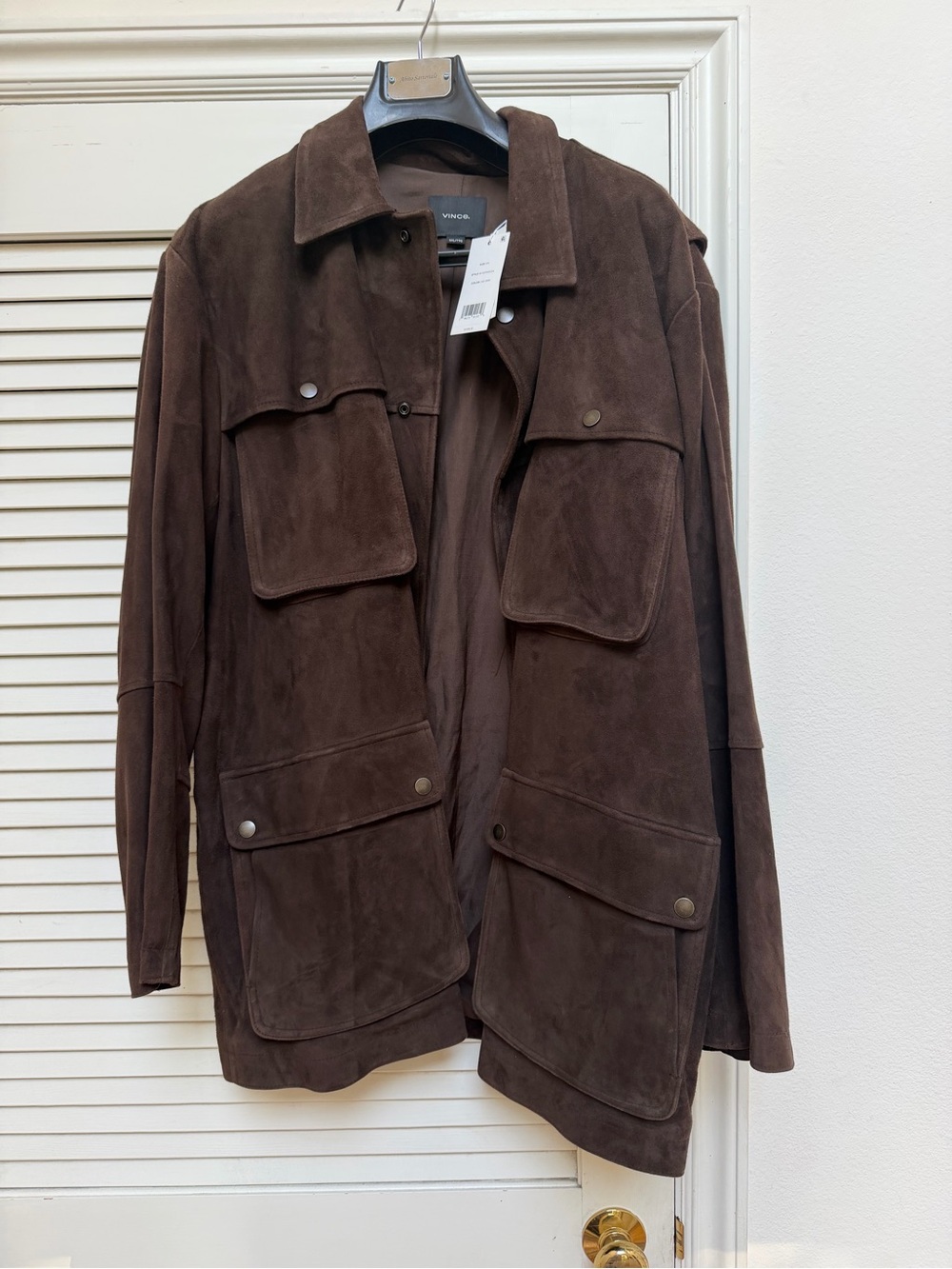 Vince Brown Suede Military Field Jacket